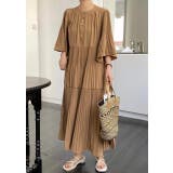 ライトブラウン | プリーツフレア袖ワンピース | Ulysses