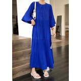 ブルー | プリーツフレア袖ワンピース | Ulysses