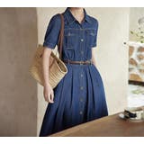 ブルー | 半袖シングルブレストデニムワンピース | Ulysses