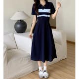 ネイビー | 半袖ボタンダウンワンピース | Ulysses