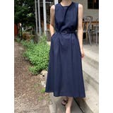 ネイビー | リボン袖なしワンピース | Ulysses