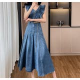 ベルト付きフリル袖なしデニムワンピース | Ulysses | 詳細画像5 