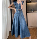 ベルト付きフリル袖なしデニムワンピース | Ulysses | 詳細画像7 