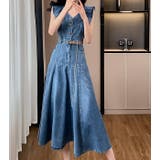 ベルト付きフリル袖なしデニムワンピース | Ulysses | 詳細画像8 