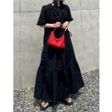 ブラック | ドローストリング半袖ワンピース | Ulysses