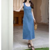 弾力性があるデニムベストワンピース | Ulysses | 詳細画像1 