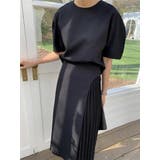ブラック | 半袖トップスプリーツスカートセットアップ | Ulysses
