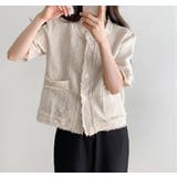 ベージュ | シングルブレスト半袖ショートジャケット | Ulysses