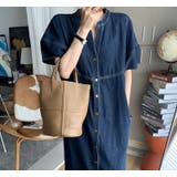 Vネックシングルブレスト半袖デニムワンピース | Ulysses | 詳細画像10