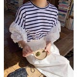 ブルー | クルーネック半袖レースTEE | Ulysses