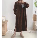 ブラウン | 刺繍フラノワンピース | Ulysses