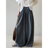 ネイビー | ストライプワイドパンツ | Ulysses