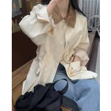 ライトベージュ | カラーコントラストの襟付きジャケット | Ulysses