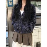 ネイビー | フード付きプリントスウェットダブルジップジャケット | Ulysses