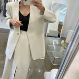 オフホワイト | リボンスーツジャケットスリットスカートセットアップ | Ulysses