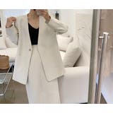 リボンスーツジャケットスリットスカートセットアップ | Ulysses | 詳細画像1 