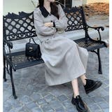 カラーコントラストの襟付きシャツジャケットスカートセットアップ | Ulysses | 詳細画像1 