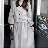 カラーコントラストの襟付きシャツジャケットスカートセットアップ | Ulysses | 詳細画像3 