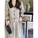 カラーコントラストの襟付きシャツジャケットスカートセットアップ | Ulysses | 詳細画像6 