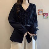 ベルト付きフリルVネック長袖シャツ | Ulysses | 詳細画像7 