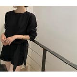 ブラック | リボン長袖トップス | Ulysses