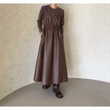 ブラウン | レイヤード風合成皮革ワンピース | Ulysses