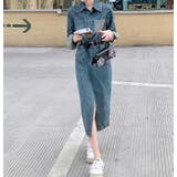 ベルト付きデニムスリット長袖ワンピース | Ulysses | 詳細画像1 