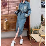 ベルト付きデニムスリット長袖ワンピース | Ulysses | 詳細画像6 