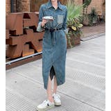 ベルト付きデニムスリット長袖ワンピース | Ulysses | 詳細画像9 