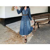 ベルト付きシングルブレストデニム長袖ワンピース | Ulysses | 詳細画像8 