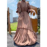 ライトブラウン | リボンスタンドカラー長袖ワンピース | Ulysses