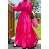 ローズ | リボンスタンドカラー長袖ワンピース | Ulysses