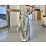 グレー | スウェットオフショルダートップスワイドパンツセットアップ | Ulysses