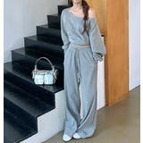 スウェットオフショルダートップスワイドパンツセットアップ | Ulysses | 詳細画像1 