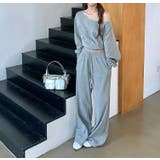 スウェットオフショルダートップスワイドパンツセットアップ | Ulysses | 詳細画像2 