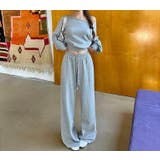 スウェットオフショルダートップスワイドパンツセットアップ | Ulysses | 詳細画像4 