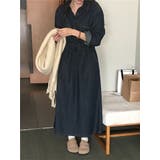 ダークブルー | デニムリボン長袖ワンピース | Ulysses