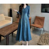 デニムシングルブレスト長袖ワンピース | Ulysses | 詳細画像3