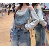 デニム切り替えスウェットオフショルダートップス | Ulysses | 詳細画像3