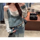 デニム切り替えスウェットオフショルダートップス | Ulysses | 詳細画像8