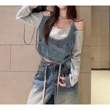 デニム切り替えスウェットオフショルダートップス | Ulysses | 詳細画像9