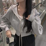 グレー | フード付きジップ付きスウェットショートジャケット | Ulysses