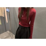 レッド | スリットニット長袖トップス | Ulysses