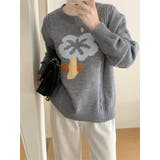 グレー | 配色フラワーセーター | Ulysses