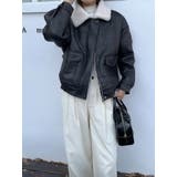 ブラック | 鹿の毛皮の綿毛羊羔毛ジャケット | Ulysses