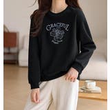 ブラック | 刺繍クルーネックトレーナー | Ulysses