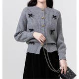 グレー | リボンタイシングルブレストセーター | Ulysses