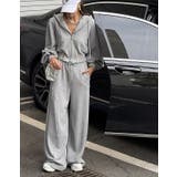 グレー | パーカーショートジャケットワイドパンツセットアップ | Ulysses