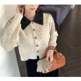 オフホワイト | カラーコントラストの襟付きカーディガンジャケット | Ulysses