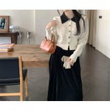 カラーコントラストの襟付きカーディガンジャケット | Ulysses | 詳細画像3